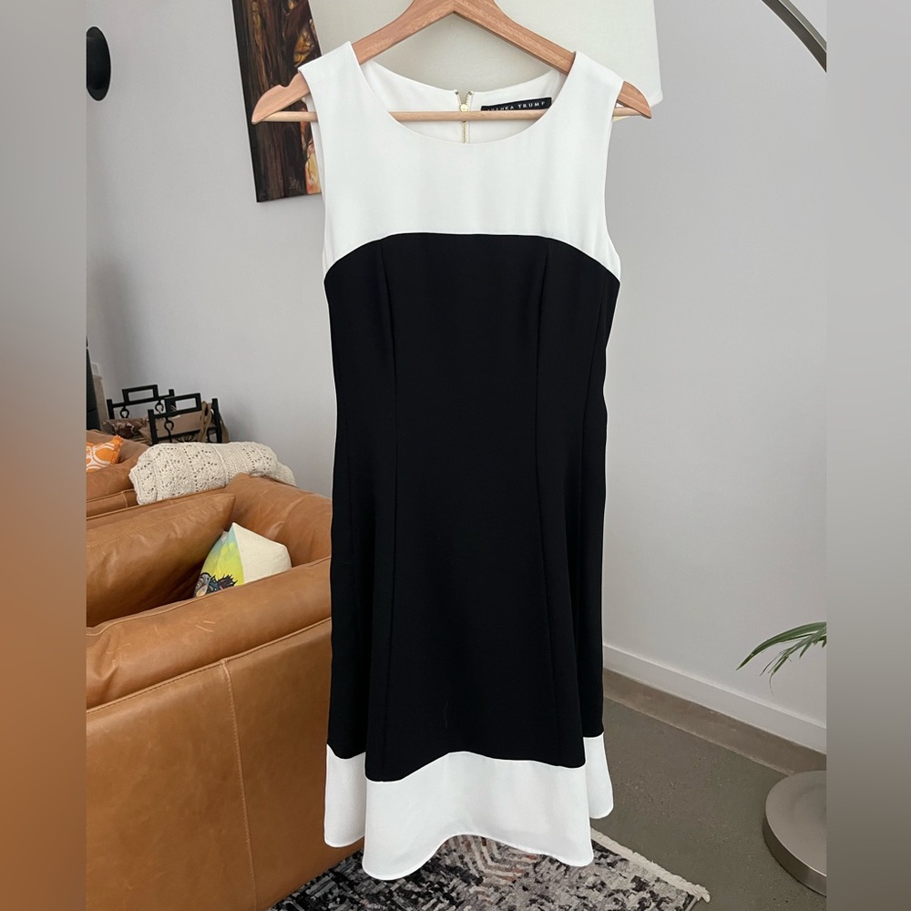 Ivanka Trump Black & White Colour Block Dress